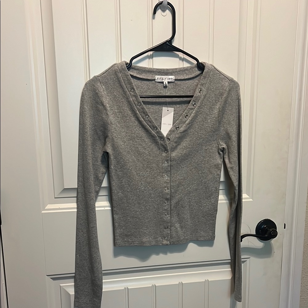 Brand New Gray Long Sleeve Top